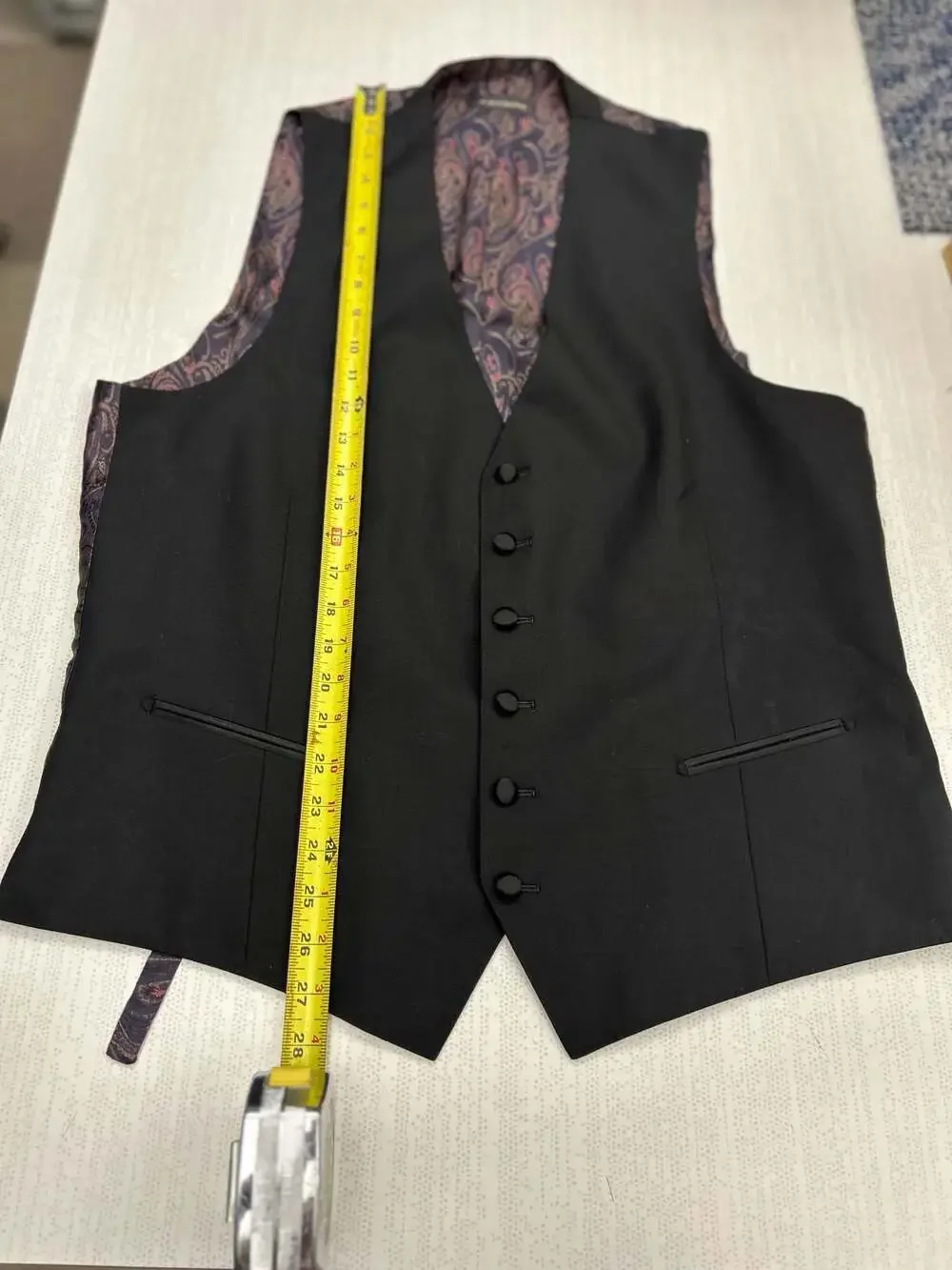 J. Hilburn Men's Suit Vest with Paisley Back